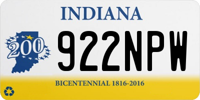 IN license plate 922NPW