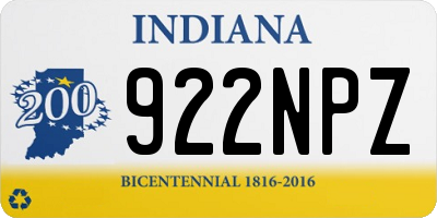 IN license plate 922NPZ
