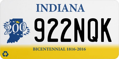 IN license plate 922NQK