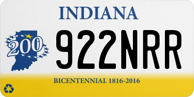 IN license plate 922NRR