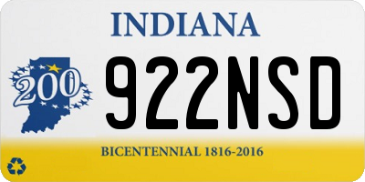 IN license plate 922NSD