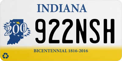 IN license plate 922NSH
