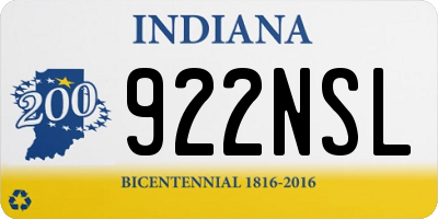 IN license plate 922NSL