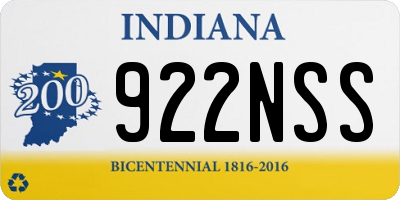 IN license plate 922NSS