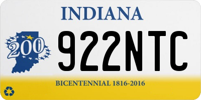 IN license plate 922NTC