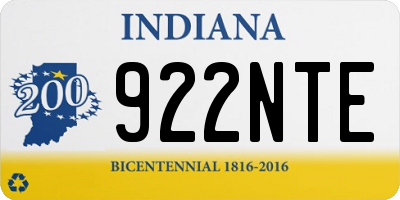 IN license plate 922NTE