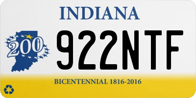 IN license plate 922NTF