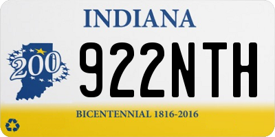 IN license plate 922NTH
