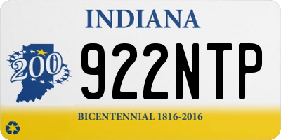 IN license plate 922NTP