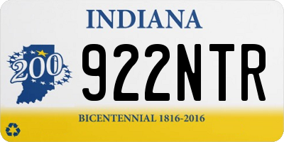 IN license plate 922NTR