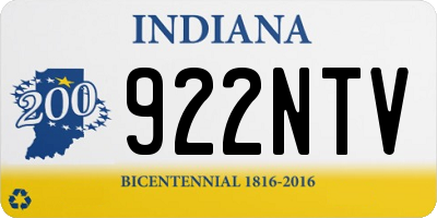 IN license plate 922NTV