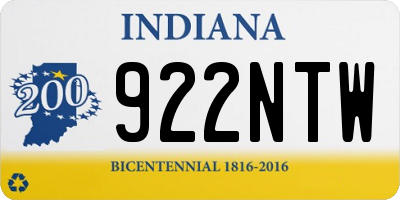 IN license plate 922NTW