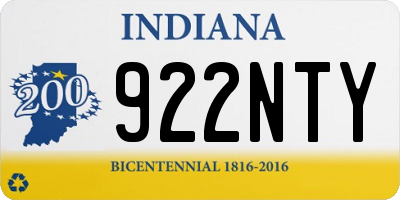 IN license plate 922NTY