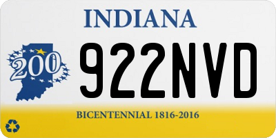 IN license plate 922NVD