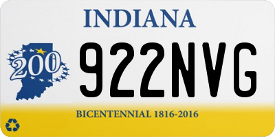 IN license plate 922NVG
