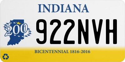 IN license plate 922NVH