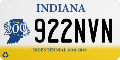 IN license plate 922NVN
