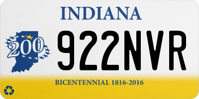 IN license plate 922NVR