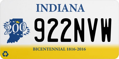 IN license plate 922NVW