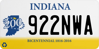 IN license plate 922NWA