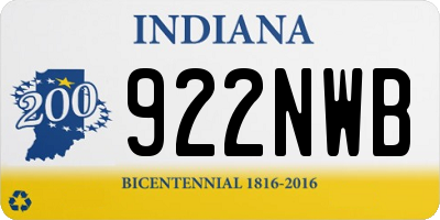 IN license plate 922NWB