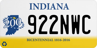 IN license plate 922NWC