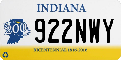 IN license plate 922NWY