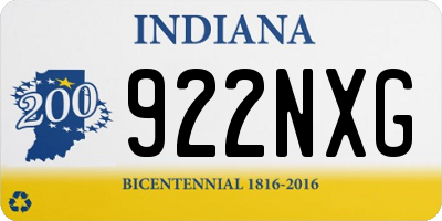 IN license plate 922NXG