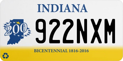 IN license plate 922NXM