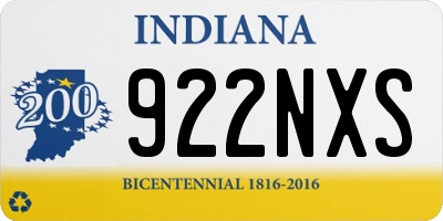 IN license plate 922NXS