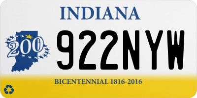 IN license plate 922NYW
