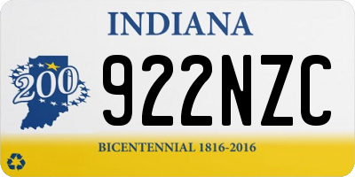IN license plate 922NZC
