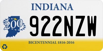 IN license plate 922NZW