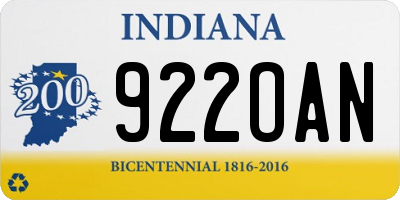 IN license plate 922OAN
