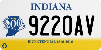 IN license plate 922OAV