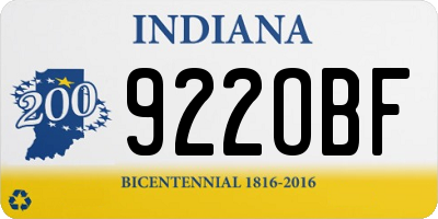 IN license plate 922OBF