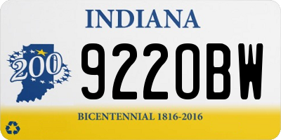 IN license plate 922OBW