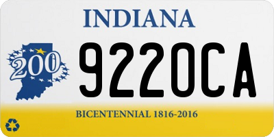IN license plate 922OCA