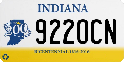 IN license plate 922OCN