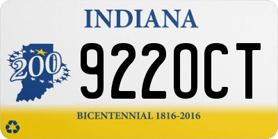 IN license plate 922OCT