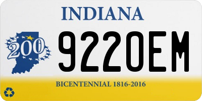 IN license plate 922OEM