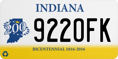 IN license plate 922OFK