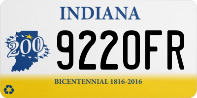 IN license plate 922OFR