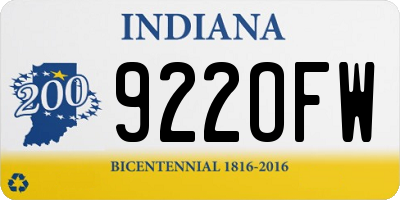 IN license plate 922OFW