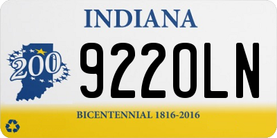 IN license plate 922OLN