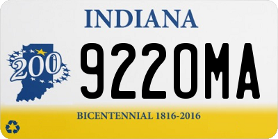 IN license plate 922OMA