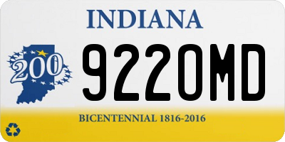 IN license plate 922OMD