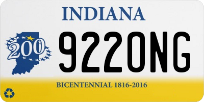 IN license plate 922ONG