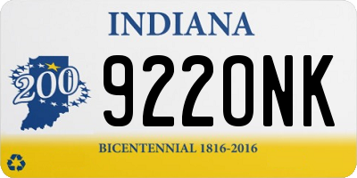 IN license plate 922ONK
