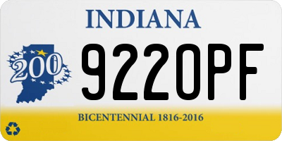 IN license plate 922OPF